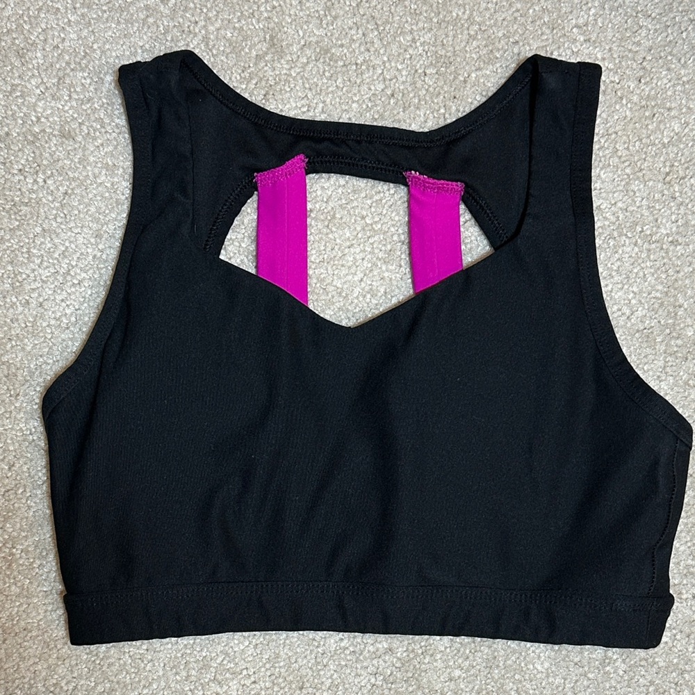 90 Degree By Reflex Black and Pink Sports Bra